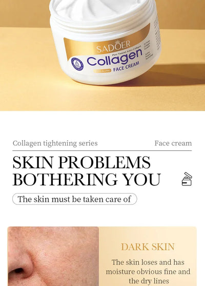SADOER Collagen Firming Face Cream Skincare Moisturizing Hydrating Face Creams Faical Cream Beauty Face Skin Care Products