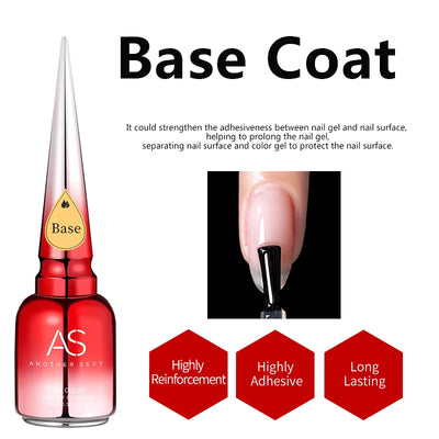 AS Self Leveling Nail Gel Polish 15ml Semi Permanent Reinforcement Nails Art Strong UV Multifunction Gel Top Base Varnish