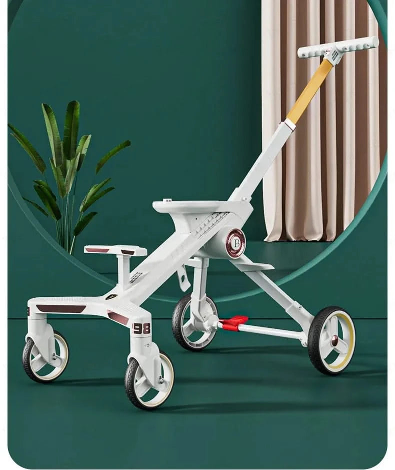 Baby stroller 0 to 3 years High view Shock absorption four wheels stroller folding Can sit or lie down lightweight baby stroller