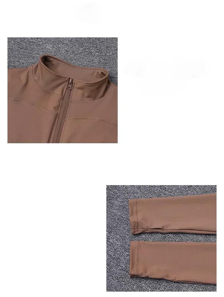 Workout sport jacket long sleeve gym training clothing yoga sportswear women