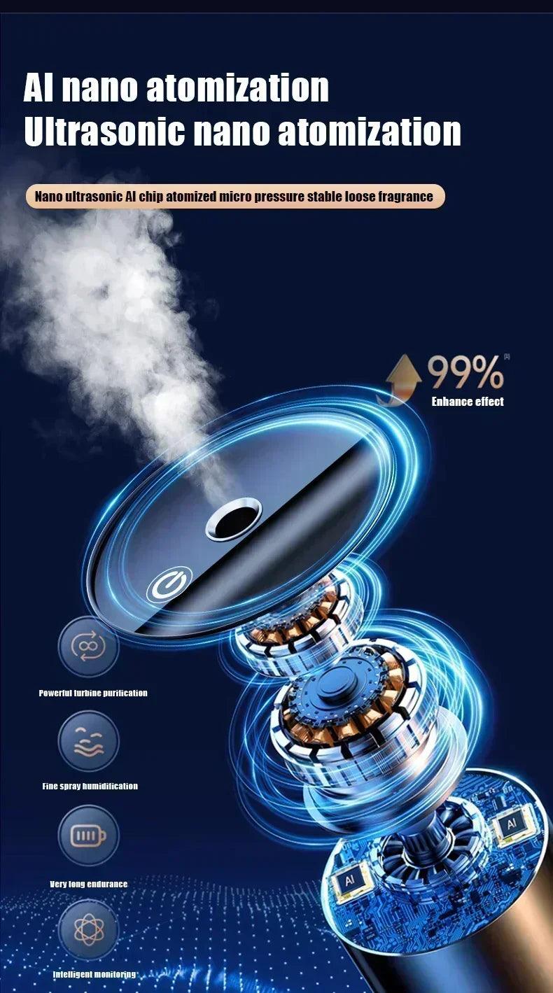 Car mounted fragrance spray perfume essential oil diffuser humidifier intelligent large capacity high quality