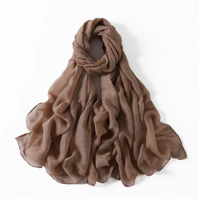New Cotton Linen Scarf For Women Girls Students Autumn Classic Solid Color Scarves Retro Soft Foulard Viscose Female Wrap Shawls