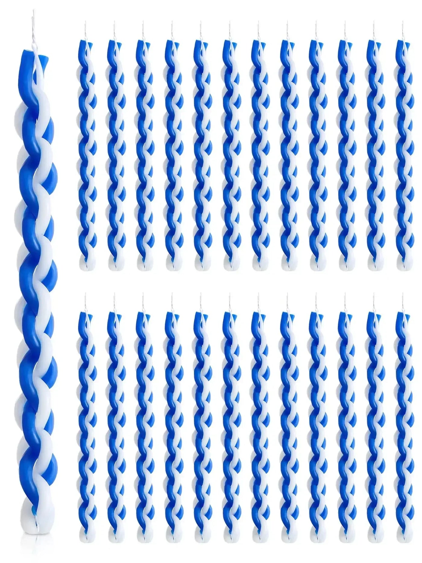 2PACK Havdalah Candle Blue and White Braided Jewish Largest Candle Smokeless Lighting Shabbat Candles for Saturday Night