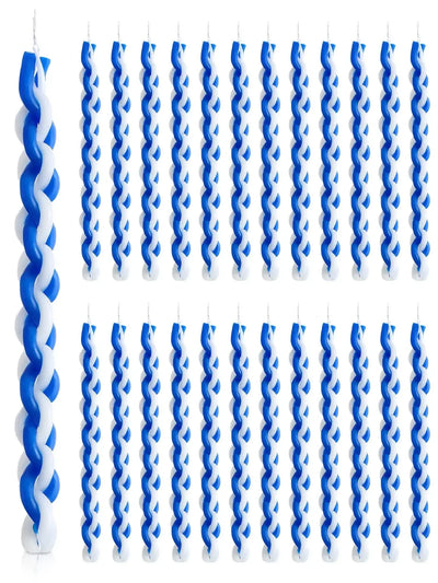 2PACK Havdalah Candle Blue and White Braided Jewish Largest Candle Smokeless Lighting Shabbat Candles for Saturday Night