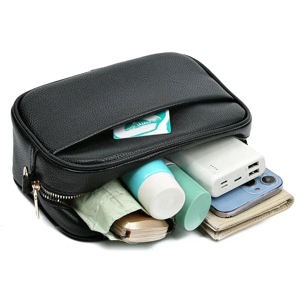 Fashion women handbag luxury brand leather tote bags for shoulder 2024 designer solid color messenger