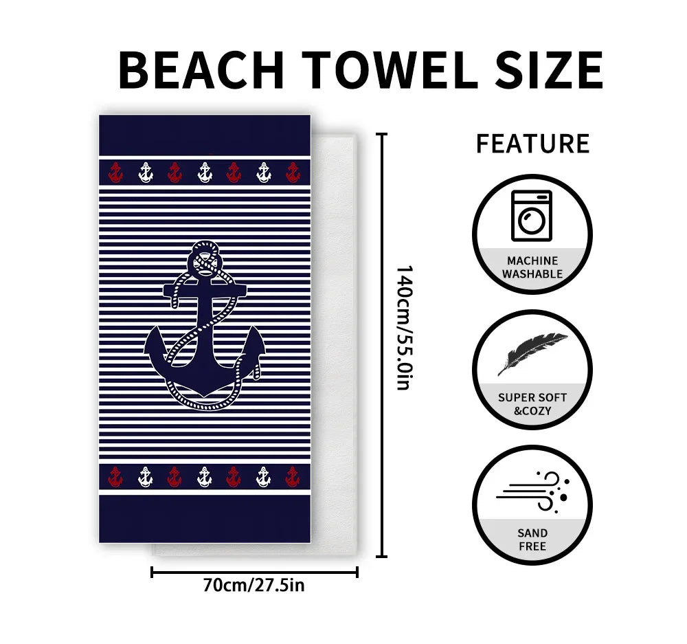 Beach Towels Large Sand Free for Adults Quick Drying Towel Swimming Super Absorbent Microfiber Bath Print Sports Surf Sea Travel
