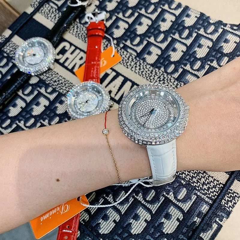 2023 Fashion Designer Unique Wristwatch Top Brand Luxury Women Watches Quartz Crystal Ladies Watch Bling Diamond Watch Women