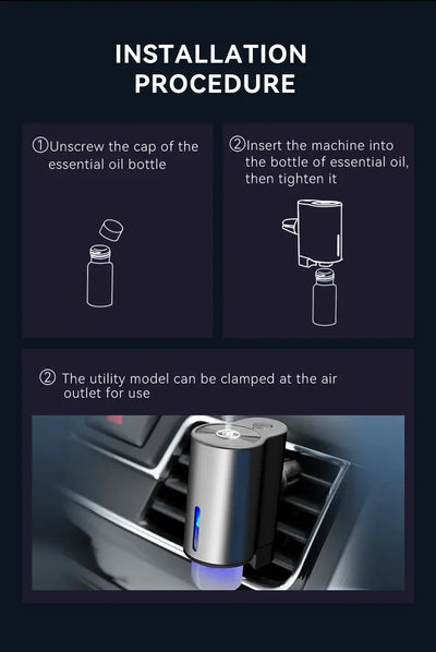 Humidifier Essential Oil Diffuser Smart Car Air Aromatherapy Diffuser, Fragrance Car Air fresheners with Three Adjustable