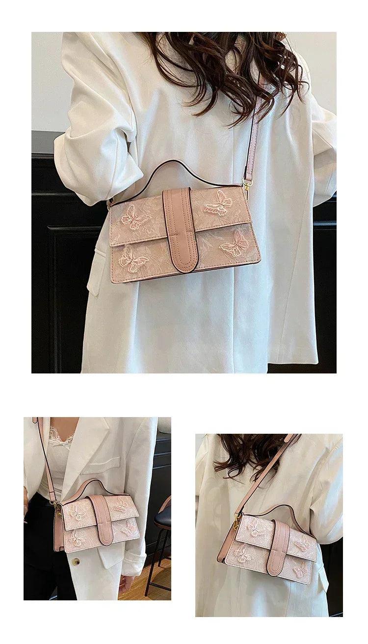 Modern minimalist leather shoulder bag - designer ladies handbag for work shopping and special occasions