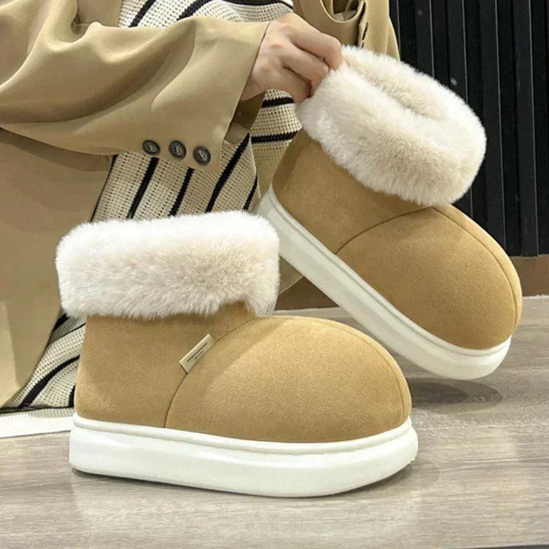 Kidmi classic fur boots for women winter outdoor fashion ankle long padded new indoor warm shoes