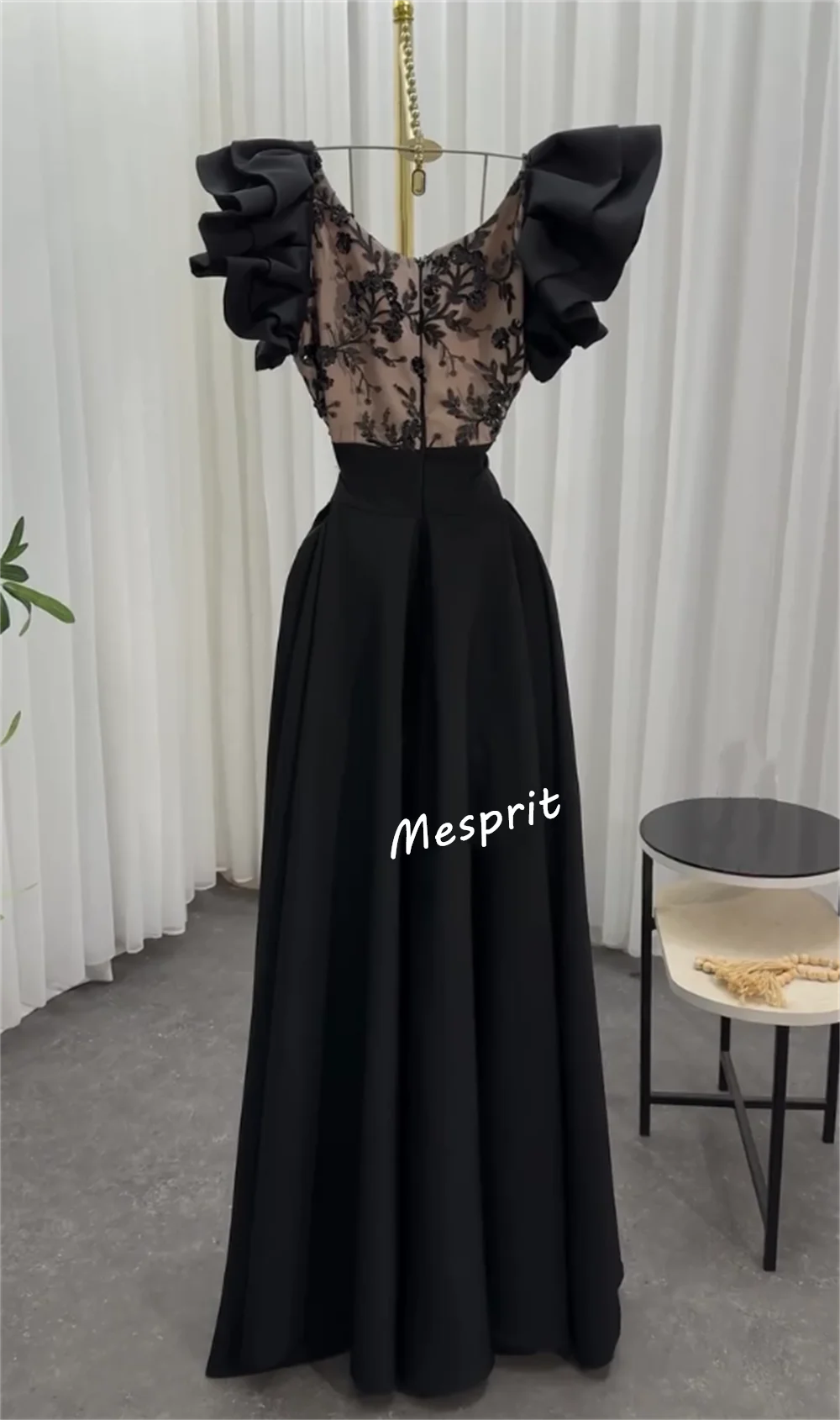 Customized Jersey Sequined Pleat V-neck A-line Long Dresses Bespoke Occasion Women's Evening Elegant Party Wedding Guest Glitter