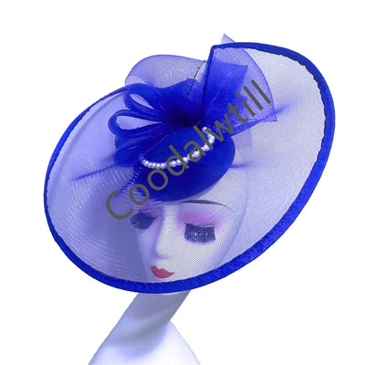 Large Flower Feather Hat Fascinator Headband Women Wedding Party Tea Headpiece Royal Ascot Prom Chapeau Cap Ladies Bride Pillbox
