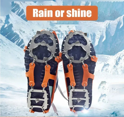 1Pair Professional Climbing Crampons 18 Studs Anti-Skid Ice Snow Walking Shoes Spike Grip Winter Outdoor Equipment Camping Gear
