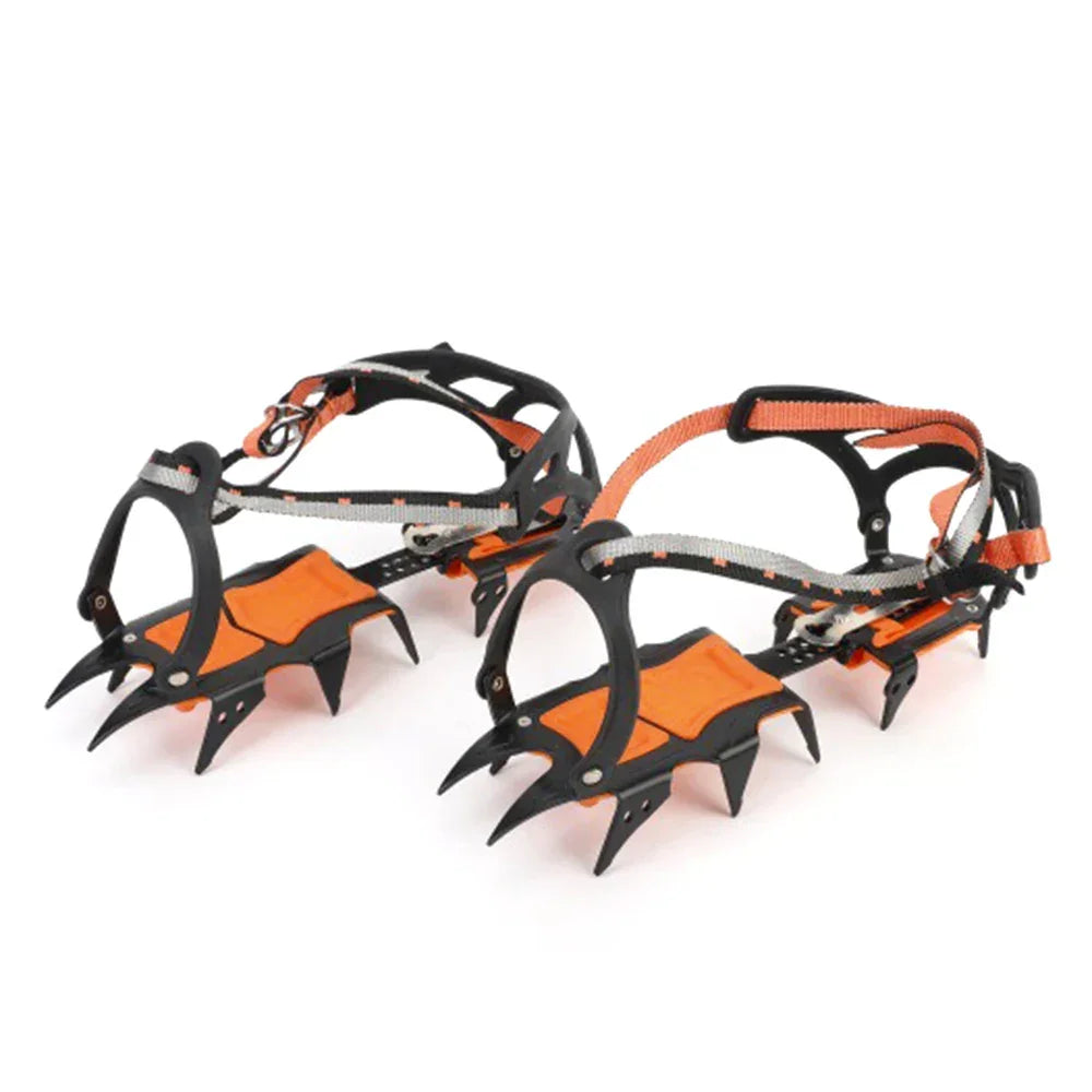 12 Tooth Ice Snow Crampons Anti-Slip Climbing Gripper Shoe Covers Spike Cleats Stainless Steel Snow Skid Crampon For Sport