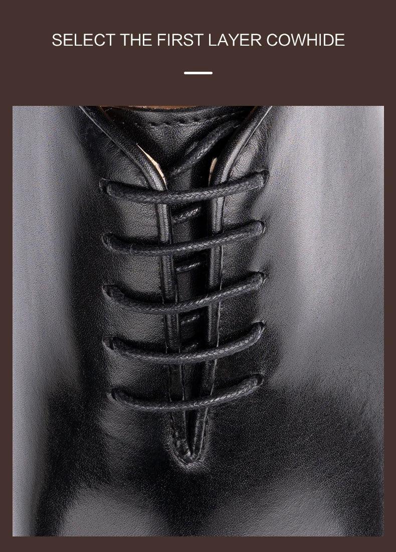 Modern Leather Men's Shoes Office Business Formal Suit Footwear High Quality Oxford Lace Up Handmade Brogue Shoes EVA Outsole