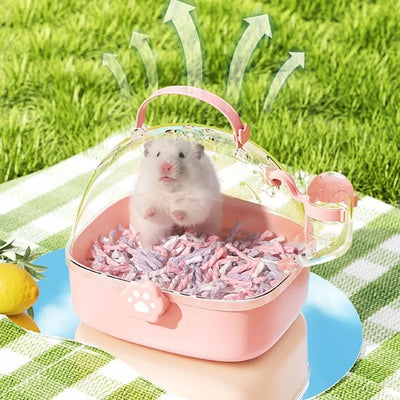 Portable Transparent Pet Carriers Cage Breathable Ventilated Travel Pet Cage Escape-Proof with Water Bottle Pet House Car Travel