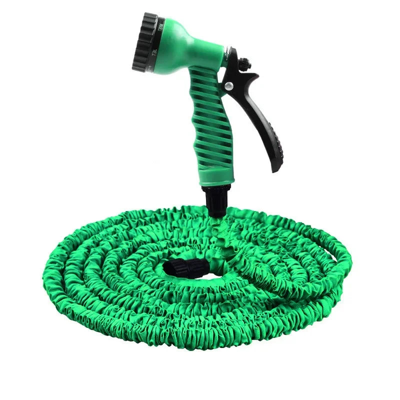 50FT/100FT Garden Hose Expandable  Flexible  EU  Plastic  Pipe With Spray Gun  Watering Car Wash Sprayirrigation Pipe
