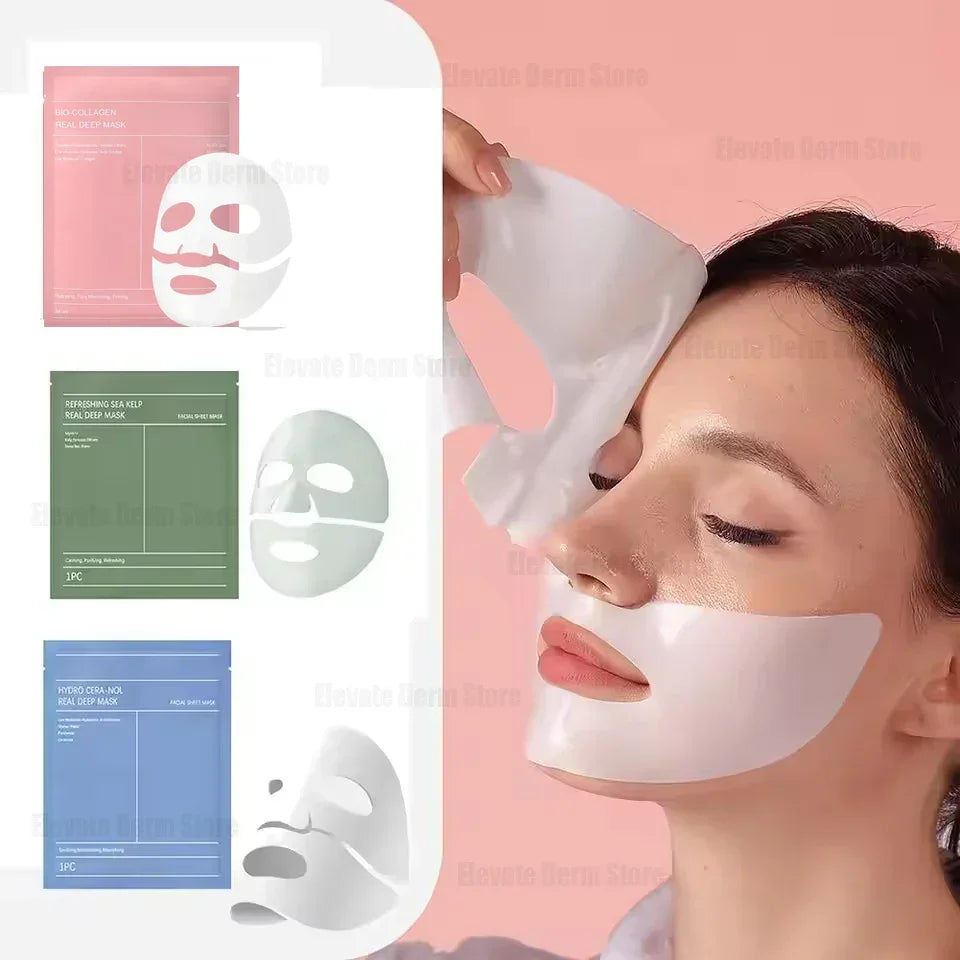 Bio-Collagen Face Mask Deep Moisturizing Overnight Mask Collagen Protein Hydrogel Soft Gel Mask Brightening Firming Skin Care