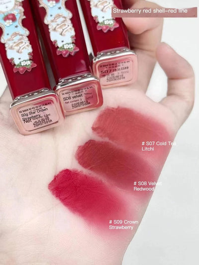 Flower Knows Strawberry Lipstick  Collection Lip Cream Beauty Lip Gloss Lipstick 3.5g