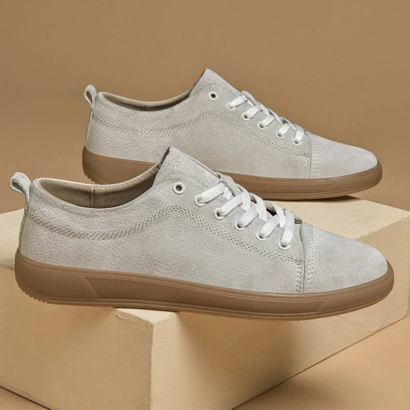 Summer New Fashion Casual Leather Shoes Lace-up Comfortable Men's Oxford Shoes Outdoor Soft Dress Shoes Non-slip Sports Shoes