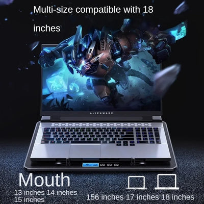 12-17 Inch Laptop Cooling Pad - 6 Quiet Fans Portable Air Cooler for Notebook Gaming with Stable Stand USB