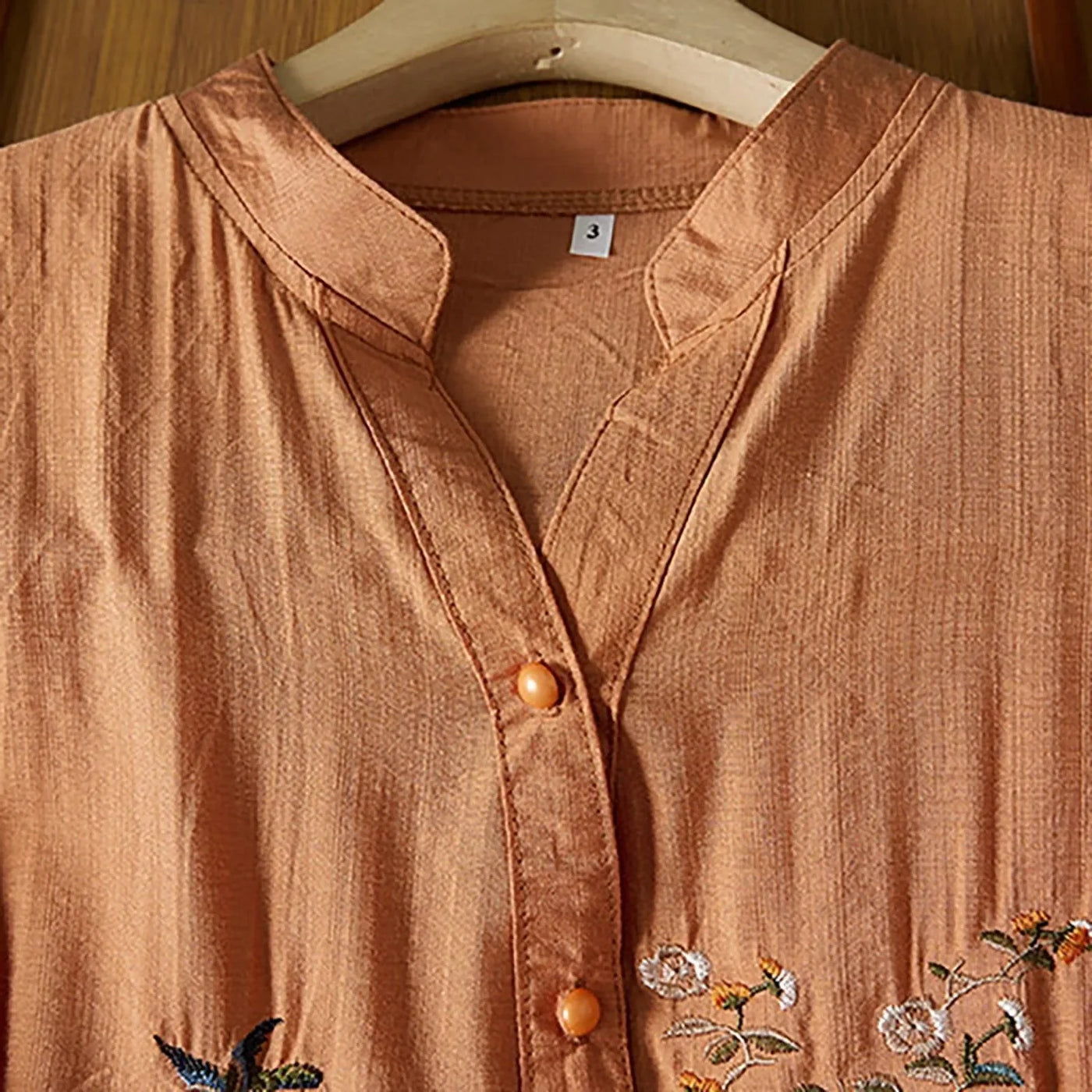 3/4 Sleeve Linen Tops For Women