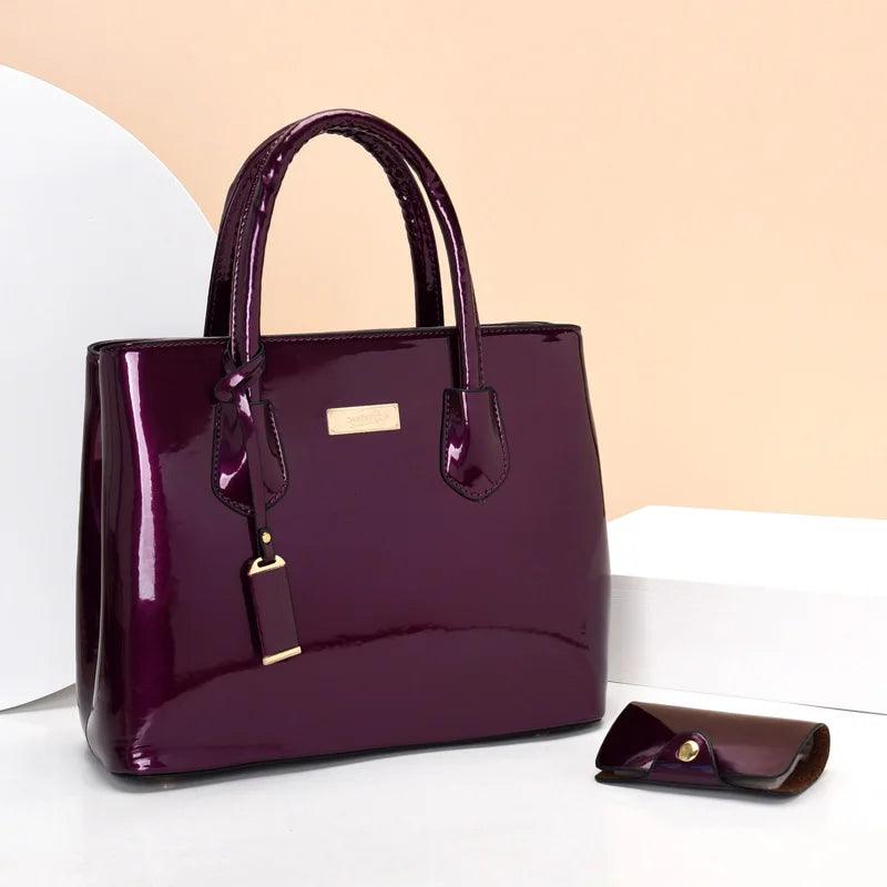Women handbags high quality patent leather women’s bag fashion shoulder bag luxury tote bag + card package designer