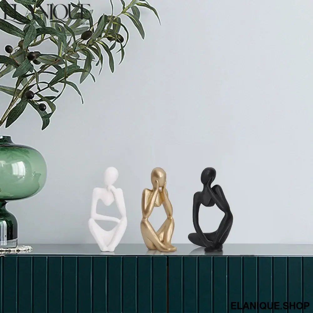 Modern Minimalist Resin Sculpture, Relaxed Character Statue Personalized Custom Name Home Desk Decor