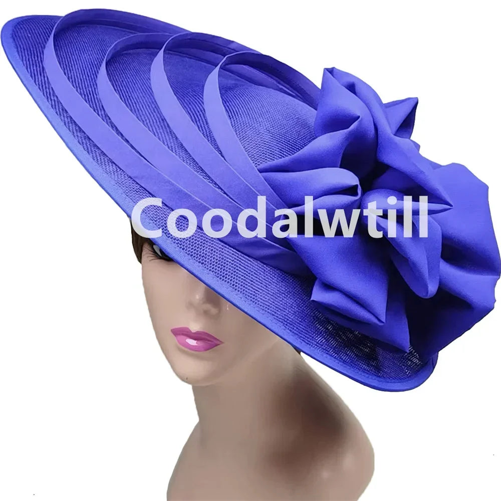 Women Church Wedding Big Fascinator Hat Fashion Large Flower Headpiece Fascinator Ladies Elegant Party Royal Ascot Millinery Cap
