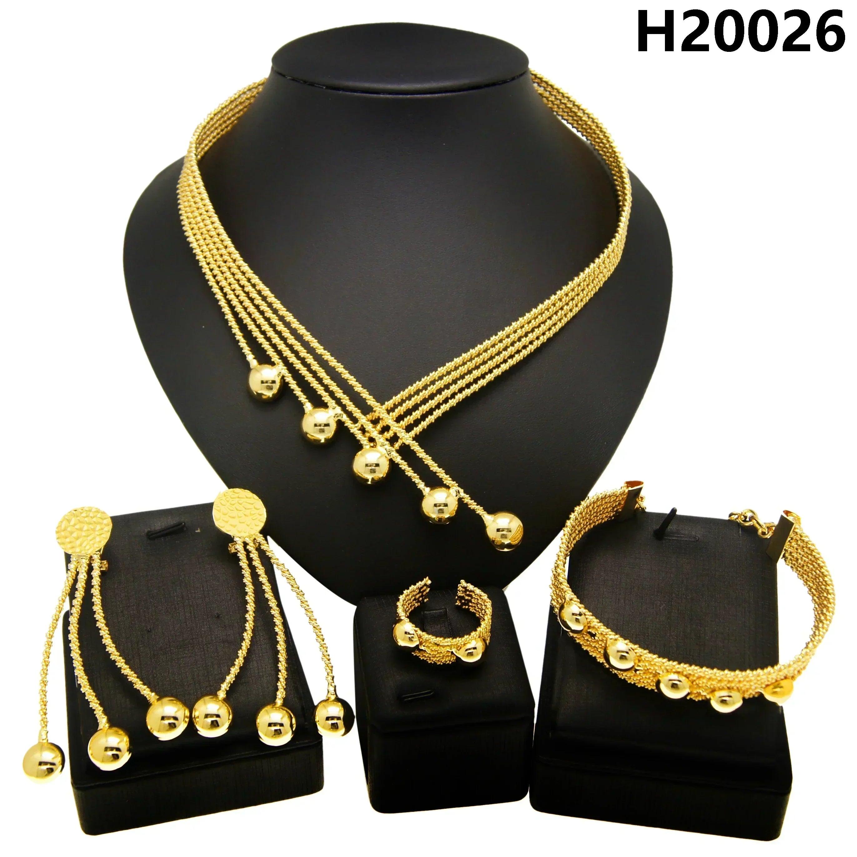 Women jewelry set latest brazilian gold plated earrings luxury necklaces mixed designs pie sets