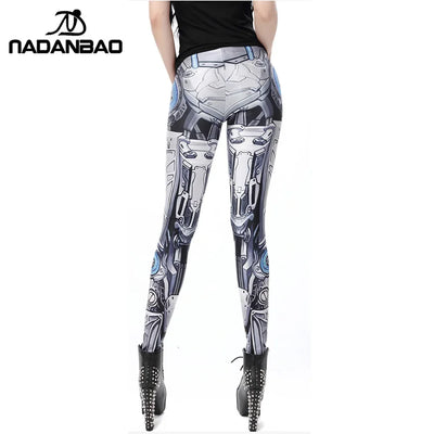 Women Leggings ROBOT Comic Cartoon Printed
