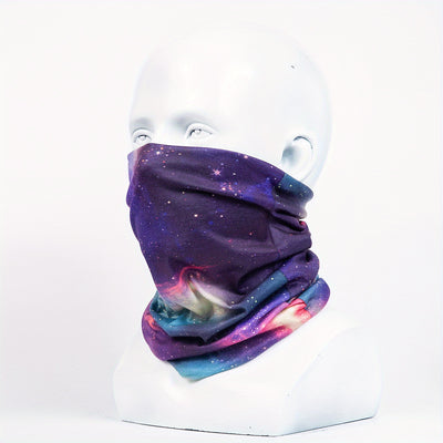 QUALICOS Seamless Sports Scarf - Versatile Neck Gaiter, Headband & Wristband with Vibrant for galaxy & Starry Night Patterns, Unisex All-Season Outdoor Gear for Hiking, Cycling & Fitness, Hiking Accessory, Stylish Headgear, D