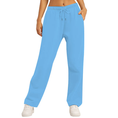 Women's Solid Color Casual Loose Fleece-lined Trousers