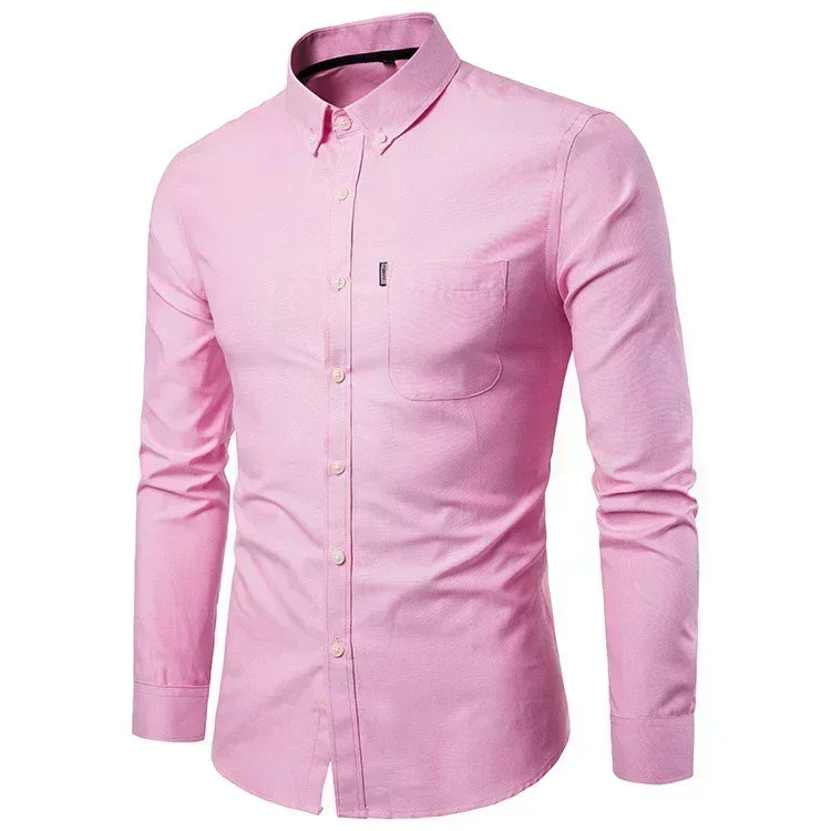 Men s shirts korean slim long sleeve