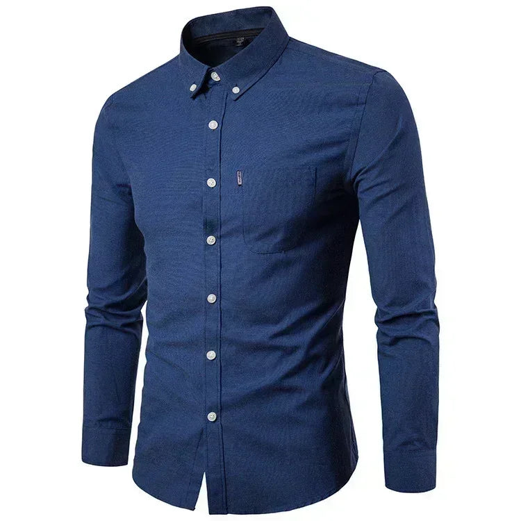 Men s shirts korean slim long sleeve