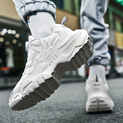 Men'S Breathable Running Shoes - Lightweight Sneakers with Cushioned TPU Sole, Lace-Up Closure, Non-Slip Rubber Outsole - All-Season Gym, Jogging, Gym Footwear, Striped Design, Comfortable Fit, Fitness Enthusiasts