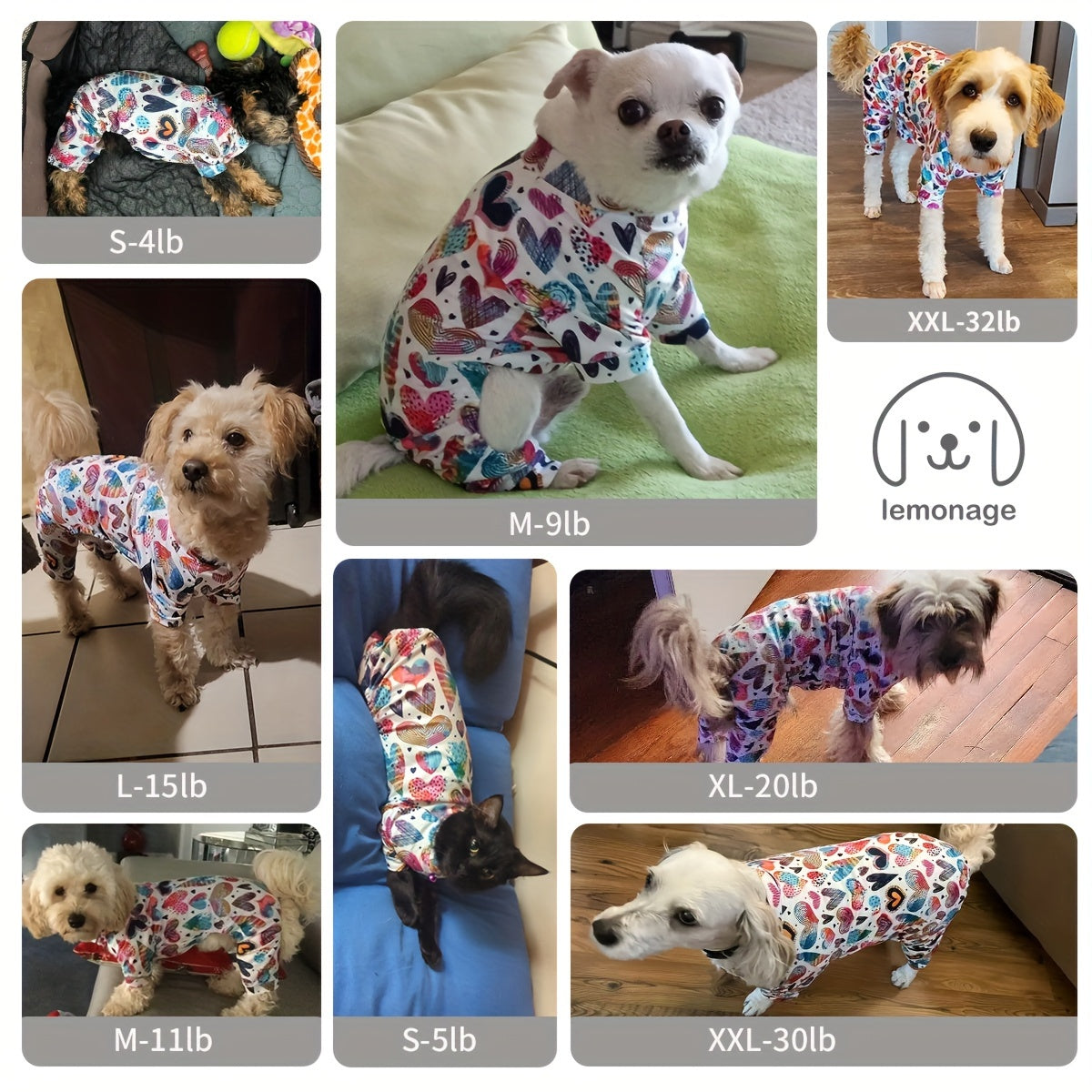 Cute Pet Pajamas for Small and Medium Dogs and Cats - Soft and Comfortable Jumpsuit for Your Furry Friend