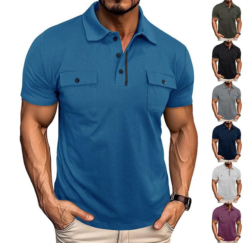 Summer Polo Shirt With Pockets For Men - Elanique