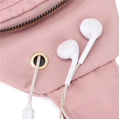 Large Capacity Chest Bag for Women - Adjustable Embroidered Crossbody Bag with Zipper Closure, Polyester Lining, Foldable, and Random Printing - Urban Solid Color Nylon Bag with Comfortable Strap