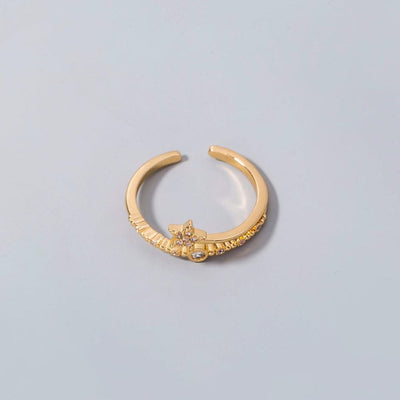 Gold Micro-inlaid Pentagram Ring Accessories For Women - Elanique