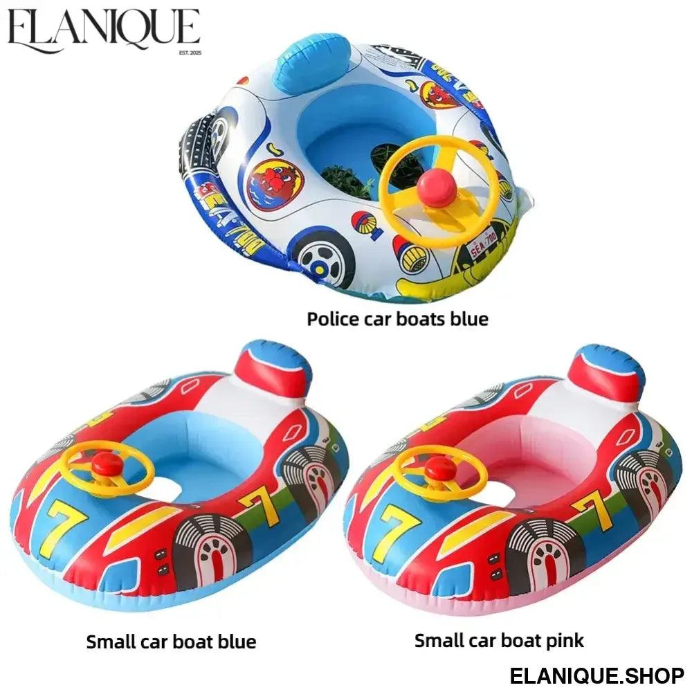 Baby Swimming Seat Ring Inflatable Toys Floating Sun Shade Toddler Swim Circle Fun Pool Bathtub Summer Beach Party Water Toys - Elanique