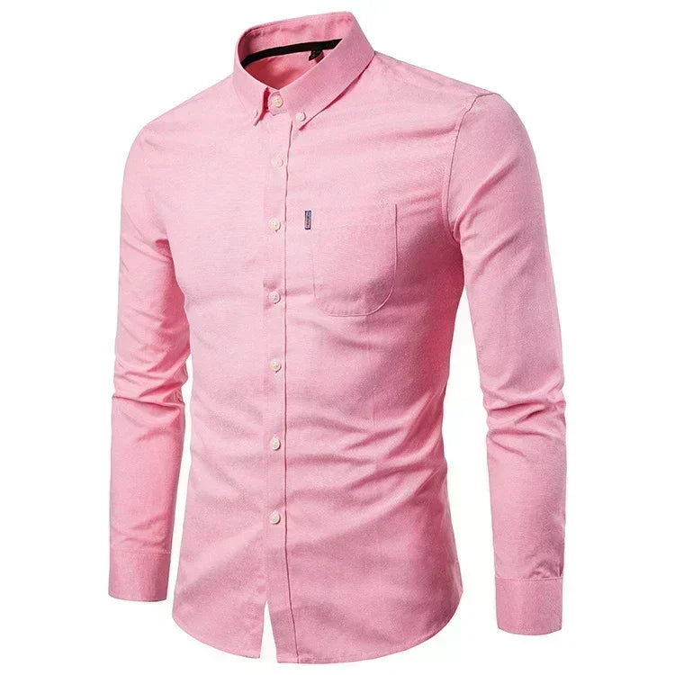 Men s shirts korean slim long sleeve