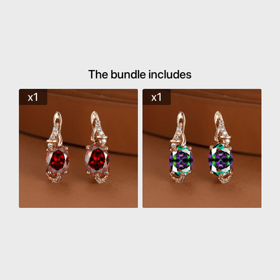 18K Gold Plated Blue Stone Stud Earrings Trendy Women Round Oval Cut White Blue Red Pink Stone Drop Earrings Anniversary Claw Earrings Jewelry