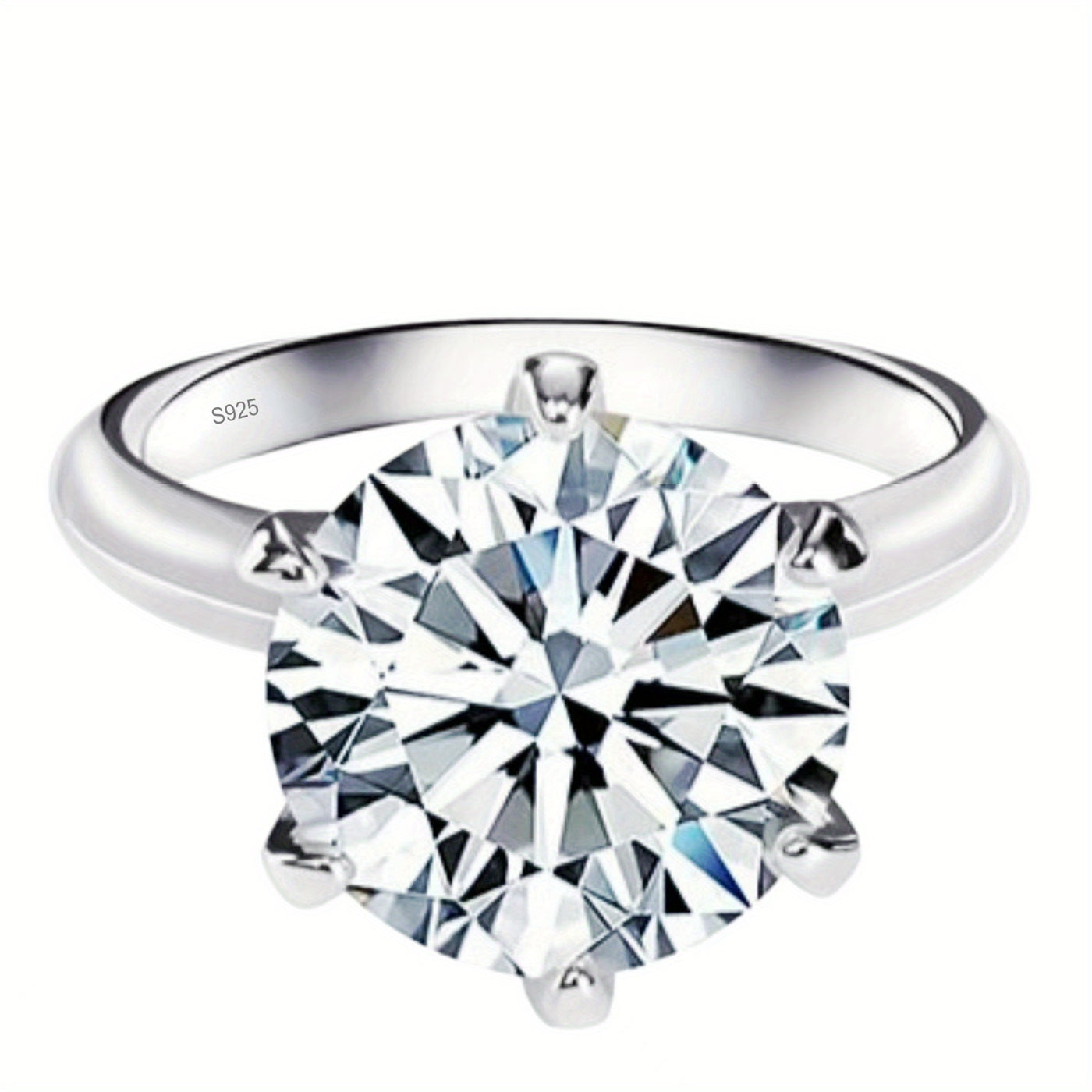 New Women'S One-Carat 925 Silver Moissanite Ring Plated with Tp950.