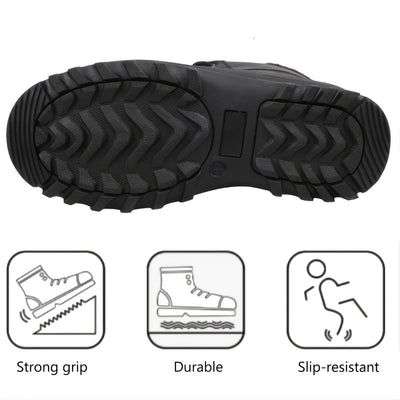 [Popular Choice] Riemot Men's High Quality Snow Boots - Durable, Non-Slip Traction Sole for Hiking, Trekking & Gardening - Warm Fleece Lined Ankle Support, Lace-Up Closure- Versatile All-Season Outdoor Footwear, Winter Hiking