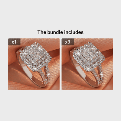 Large multi row white Synthetic Zirconia, fashionable, stylish, and atmospheric. Couples, lovers, gifts, wedding rings, Holiday Accessories, Couple Jewelry, Elegant Rings, Stylish Jewelry, Plated Rings, Highquality Finish, St