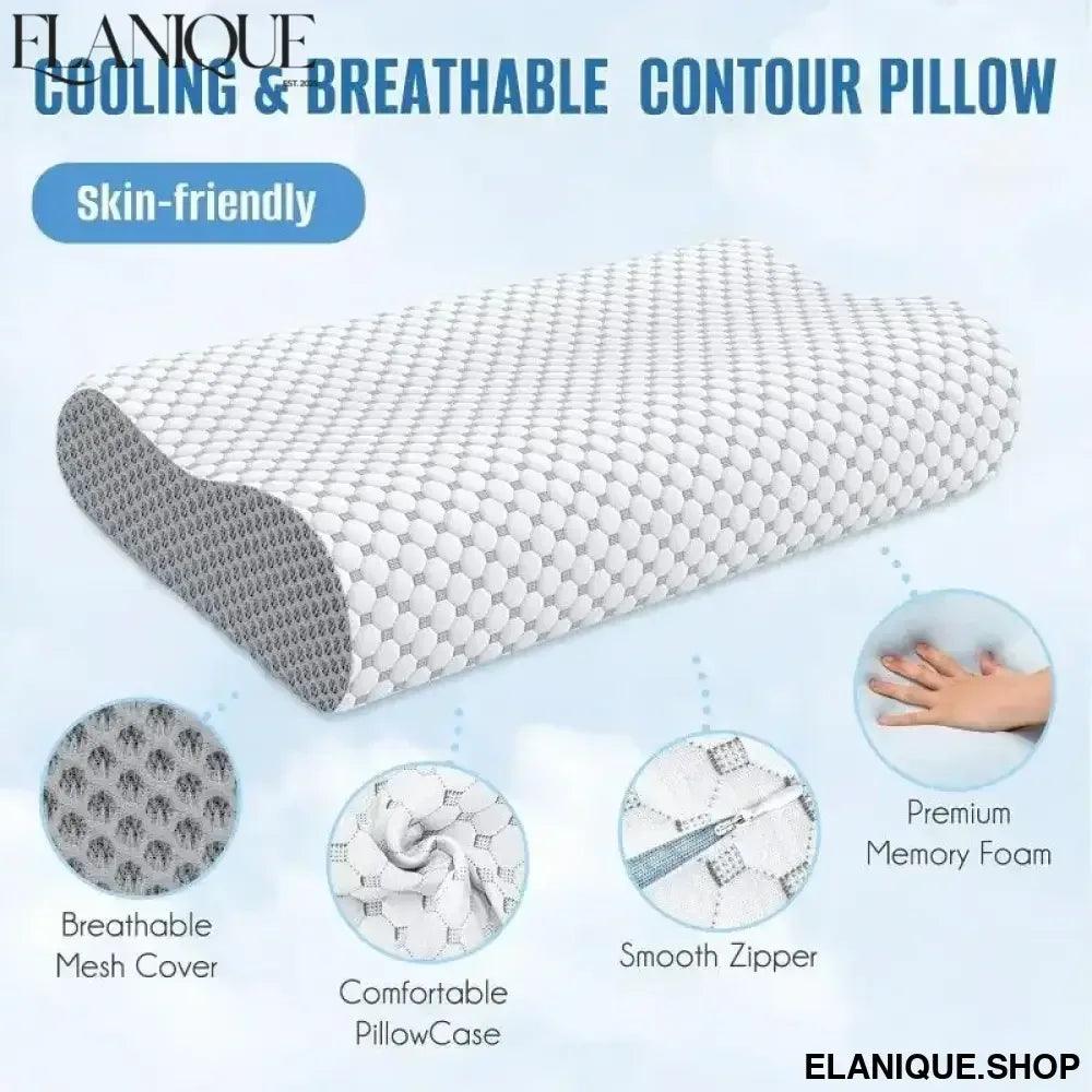 Cervical Pillow for Neck and Shoulder Pain Relief Contour Bed Pillow for Side, Back and Stomac Memory Foam Pillow for Sleeping - Elanique