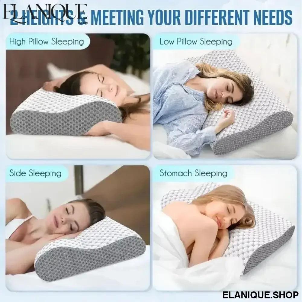 Cervical Pillow for Neck and Shoulder Pain Relief Contour Bed Pillow for Side, Back and Stomac Memory Foam Pillow for Sleeping - Elanique