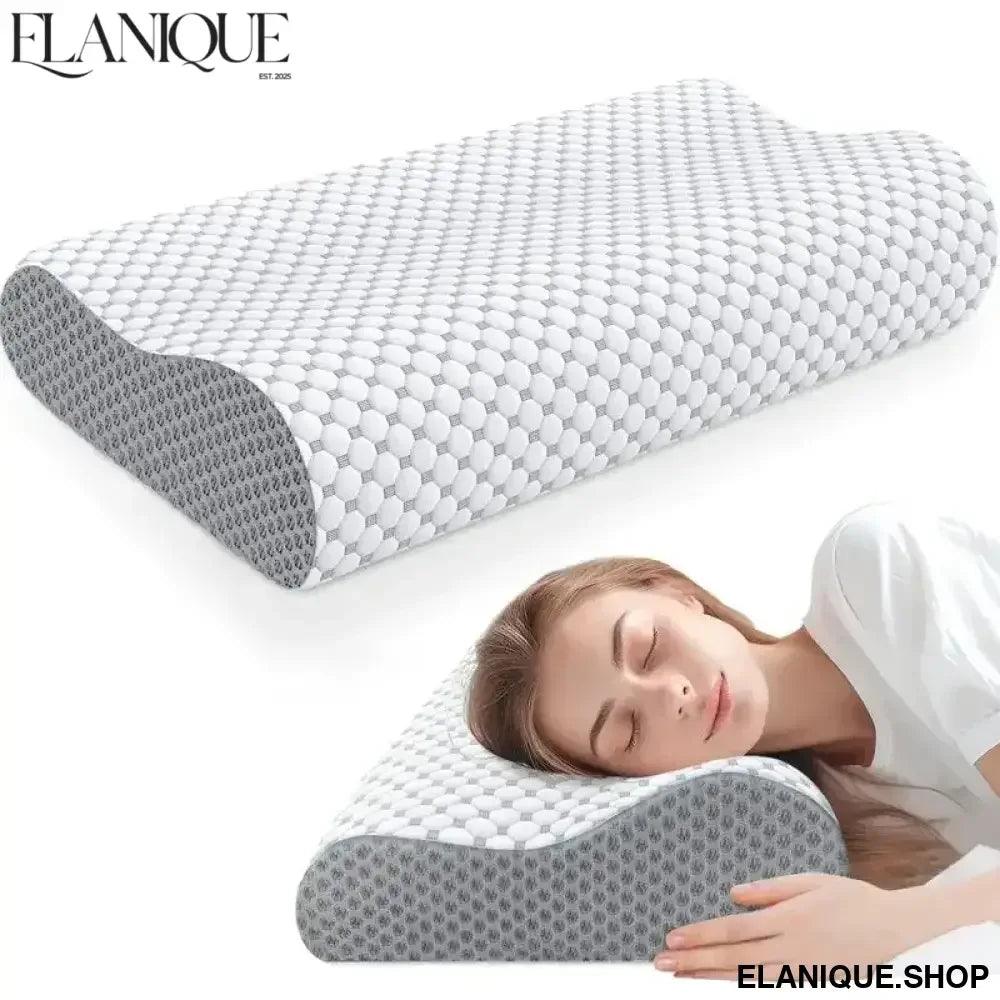 Cervical Pillow for Neck and Shoulder Pain Relief Contour Bed Pillow for Side, Back and Stomac Memory Foam Pillow for Sleeping - Elanique