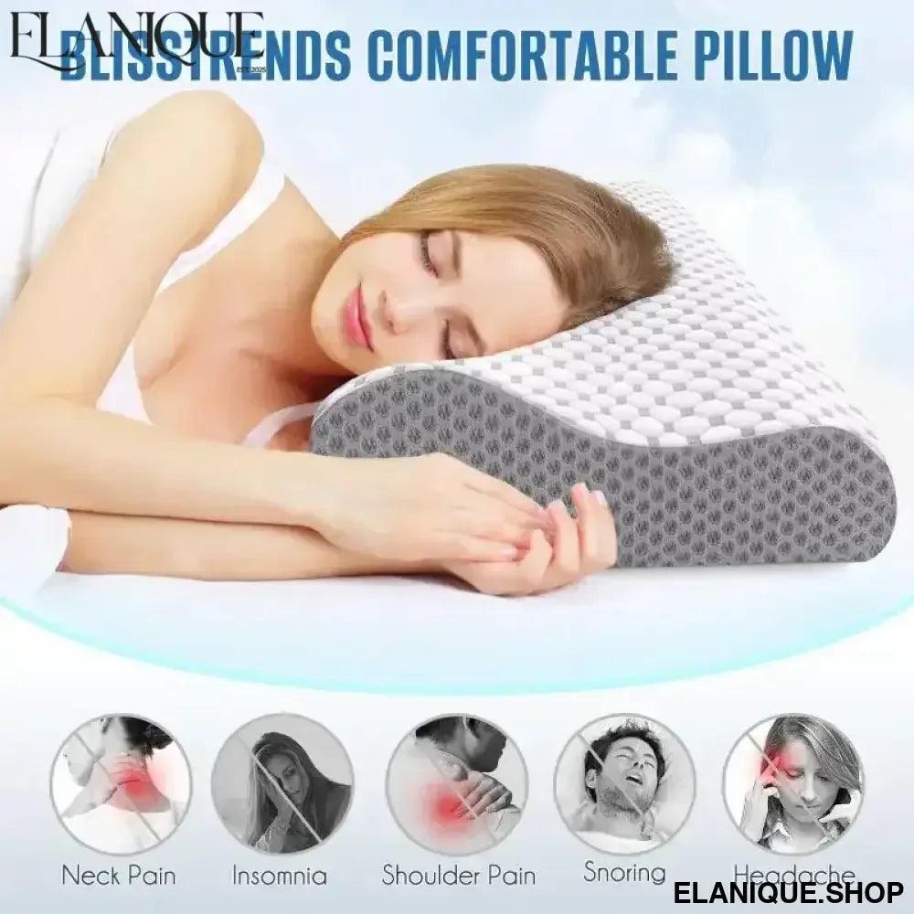 Cervical Pillow for Neck and Shoulder Pain Relief Contour Bed Pillow for Side, Back and Stomac Memory Foam Pillow for Sleeping - Elanique